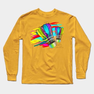 Badminton sport art design Long Sleeve T-Shirt